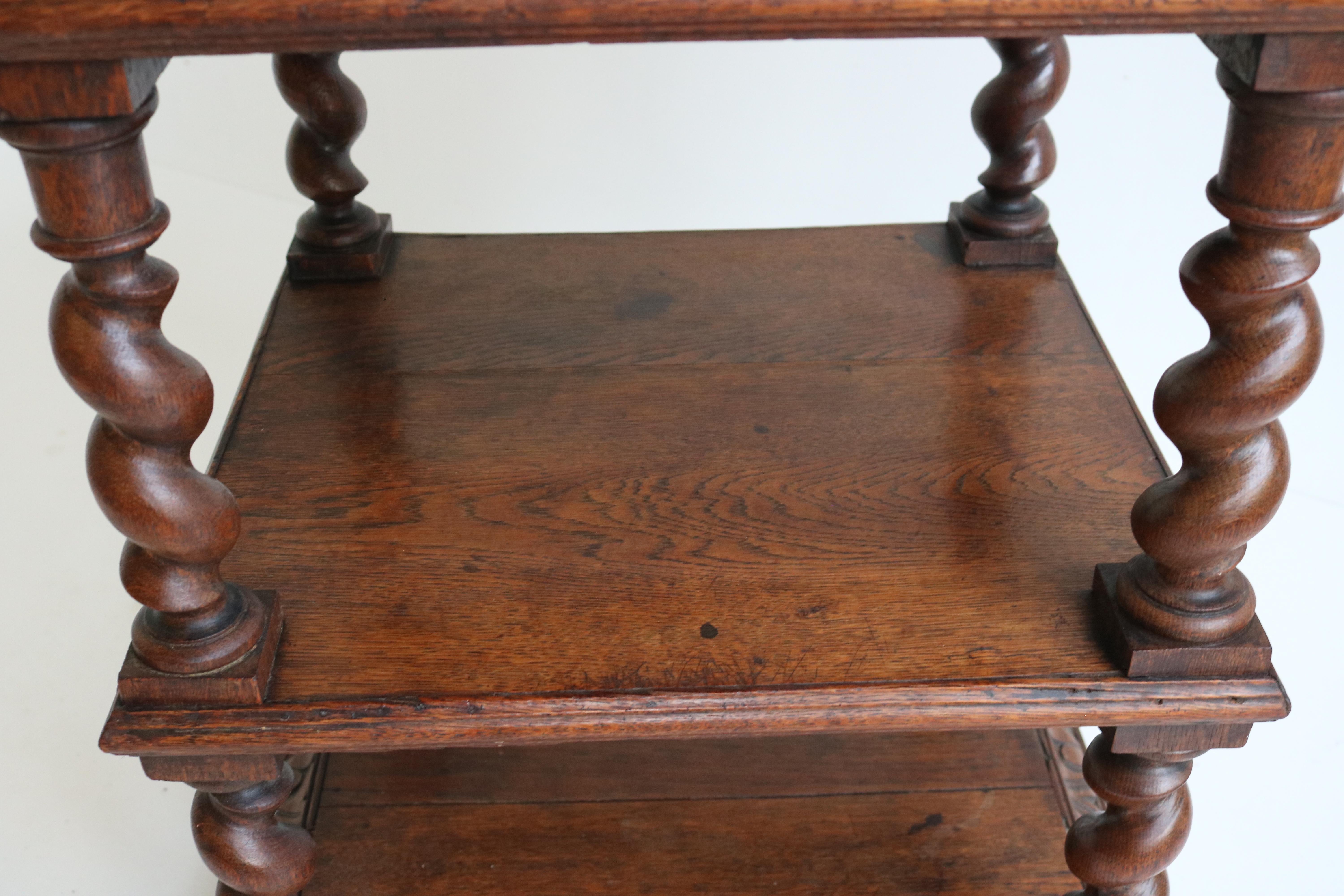 Antique 19th Century French Hunt Night Stand / Cabinet Barley Twist Black Forest For Sale 2