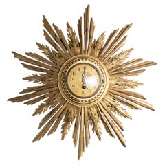 Antique 19th Century French Japy Frères Sunburst Wall Clock