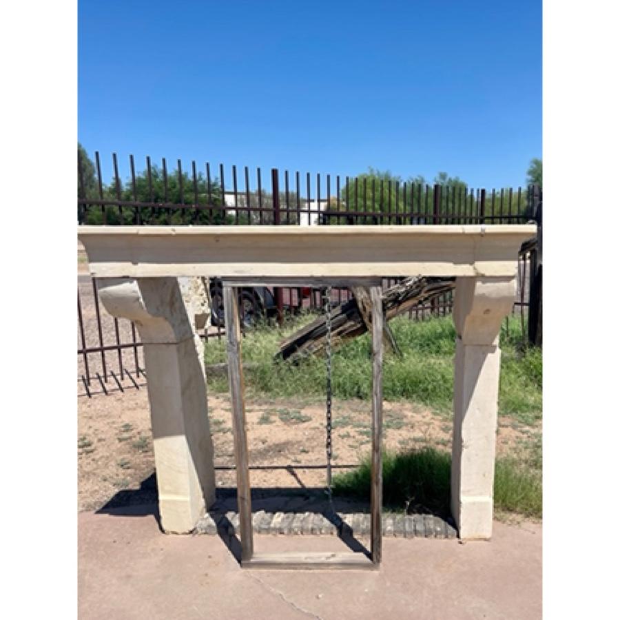 Antique 19th Century French Limestone Fireplace In Fair Condition In Scottsdale, AZ