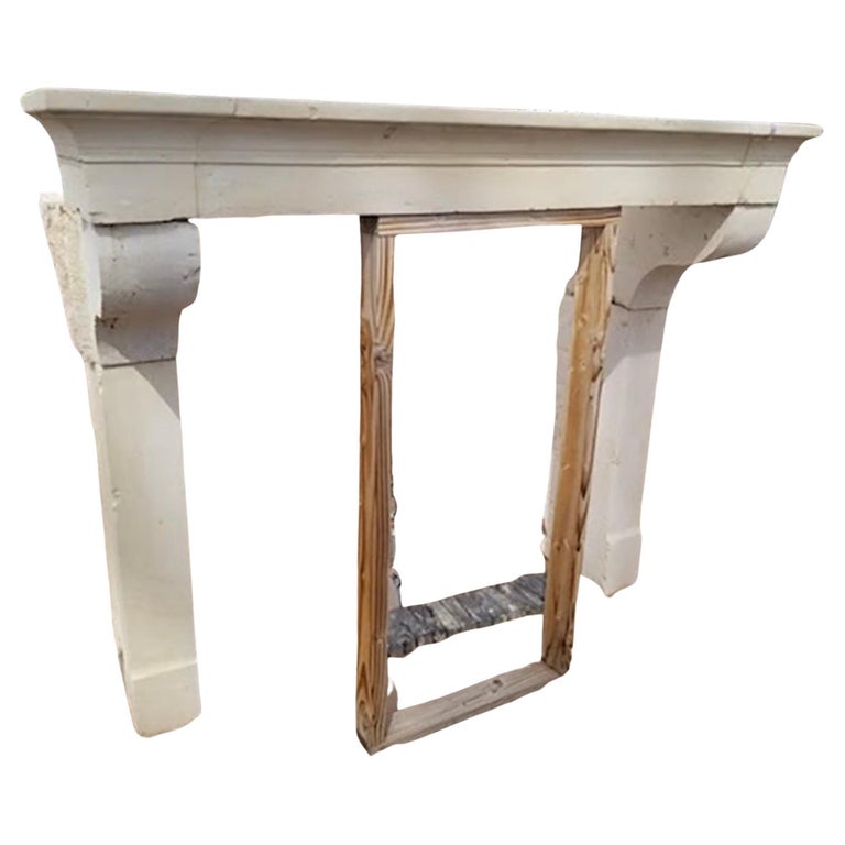 Antique 19th Century French Limestone Fireplace For Sale at 1stDibs