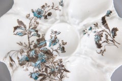 Antique 19th Century French Limoges Porcelain Floral Oyster Plate