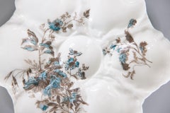 Antique 19th Century French Limoges Porcelain Floral Oyster Plate