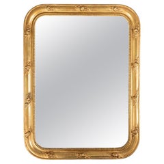 Antique 19th Century French Louis Philippe Beaded Gilt Mirror