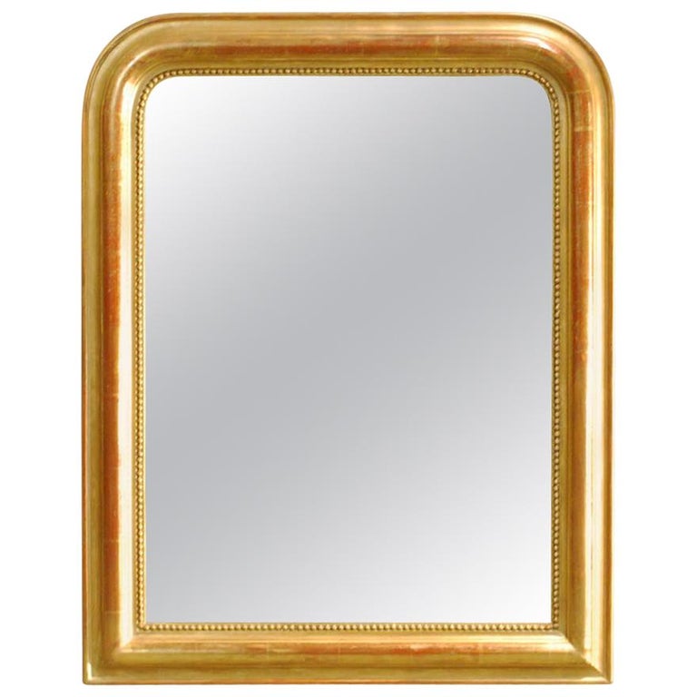 French Louis Philippe Gold Gilt Mirror, Louis Philippe Silver Gilt Mirror