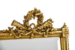 Antique 19th Century French Louis Seize Gold Gilt Mirror with Faceted Glass