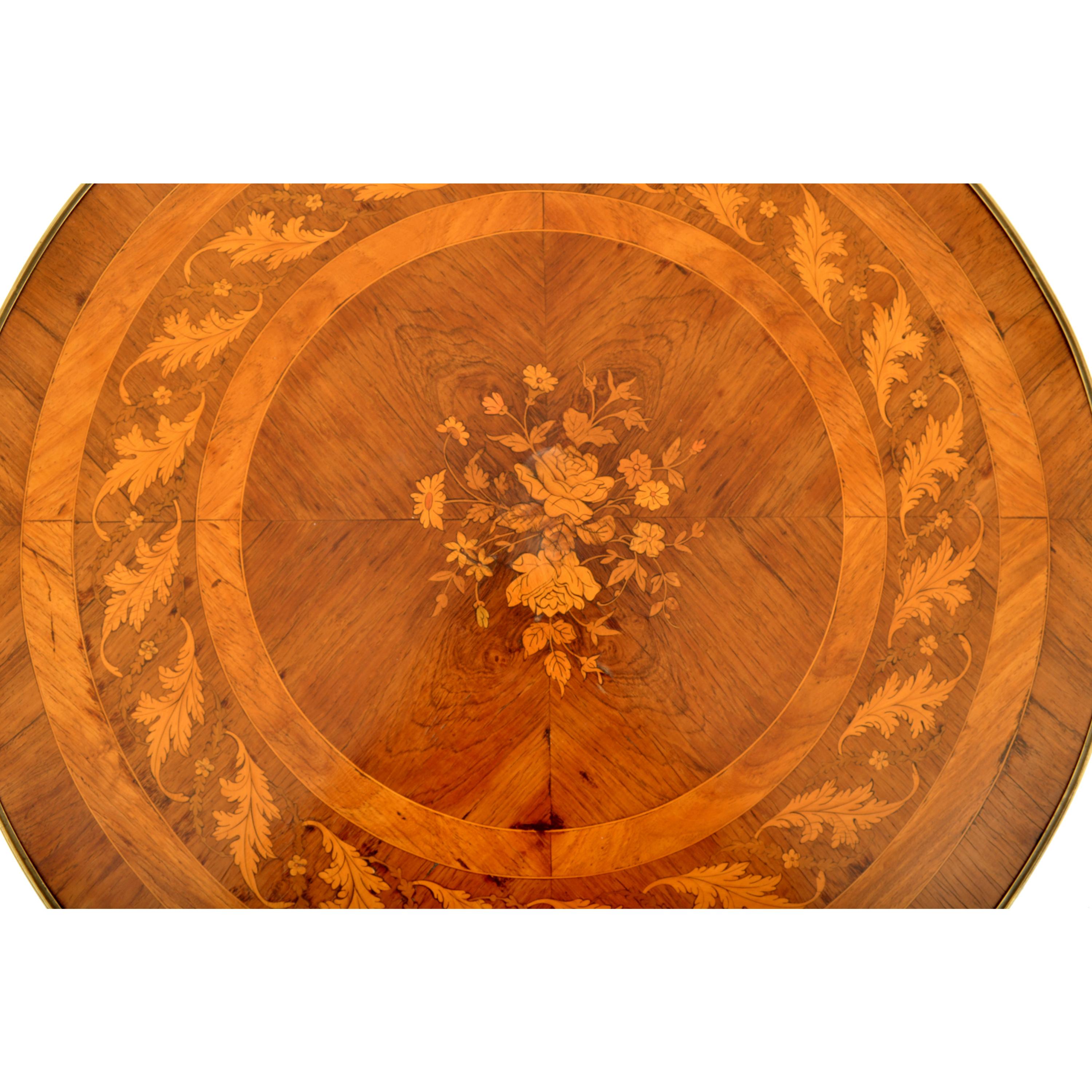 Antique 19th Century French Louis XV Marquetry & Ormolu Side Center Table 1880 4