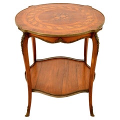 Antique 19th Century French Louis XV Marquetry & Ormolu Side Center Table 1880