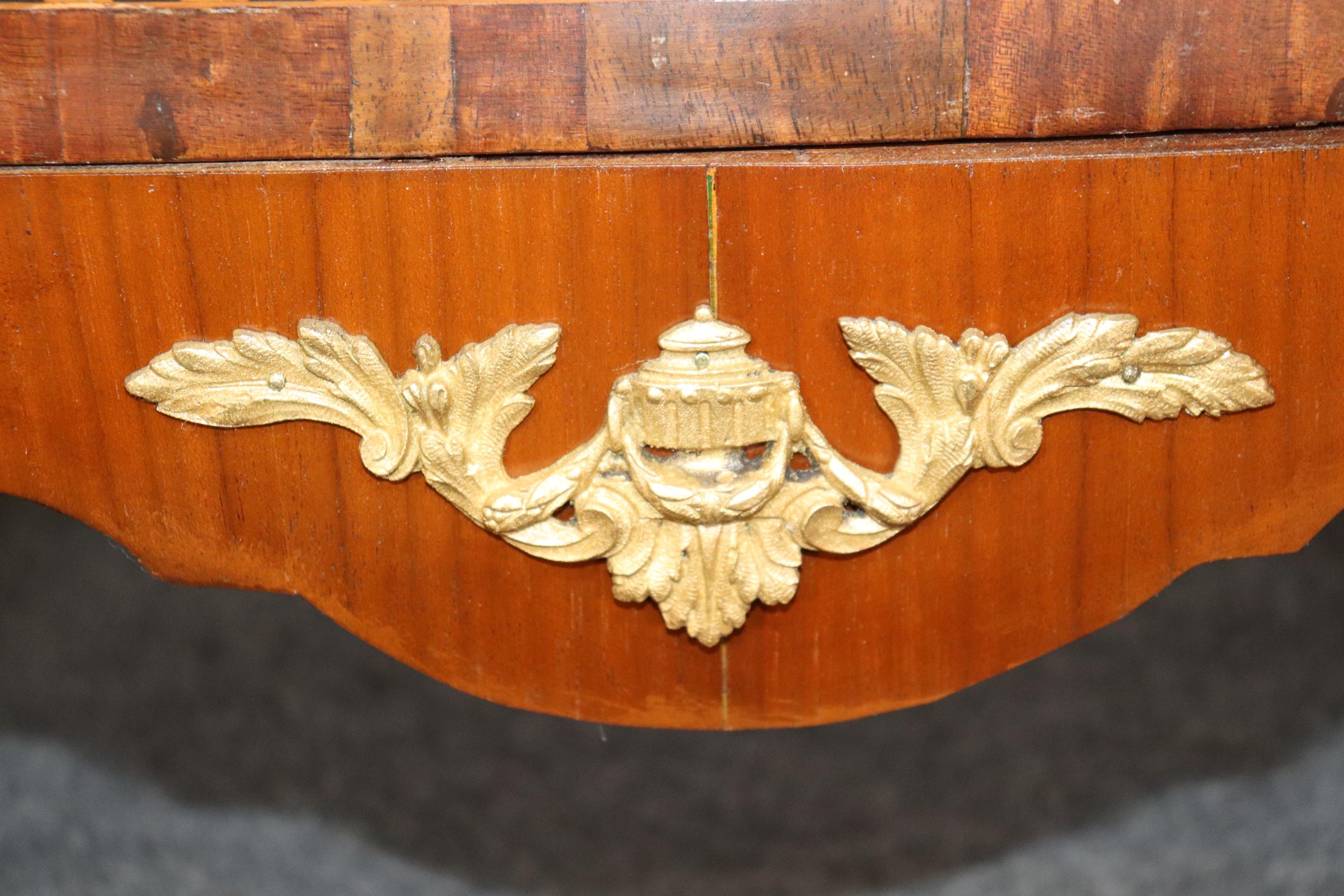 Antique 19th Century French Louis XV Style Inlaid Marble Top Commode For Sale 8
