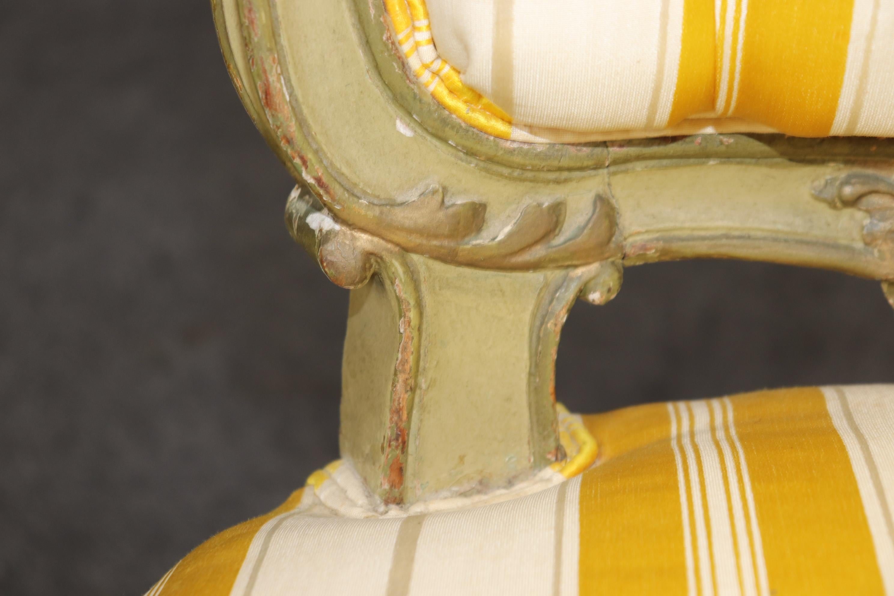 Antique 19th Century French Louis XV Style Paint Decorated Side Chair For Sale 5