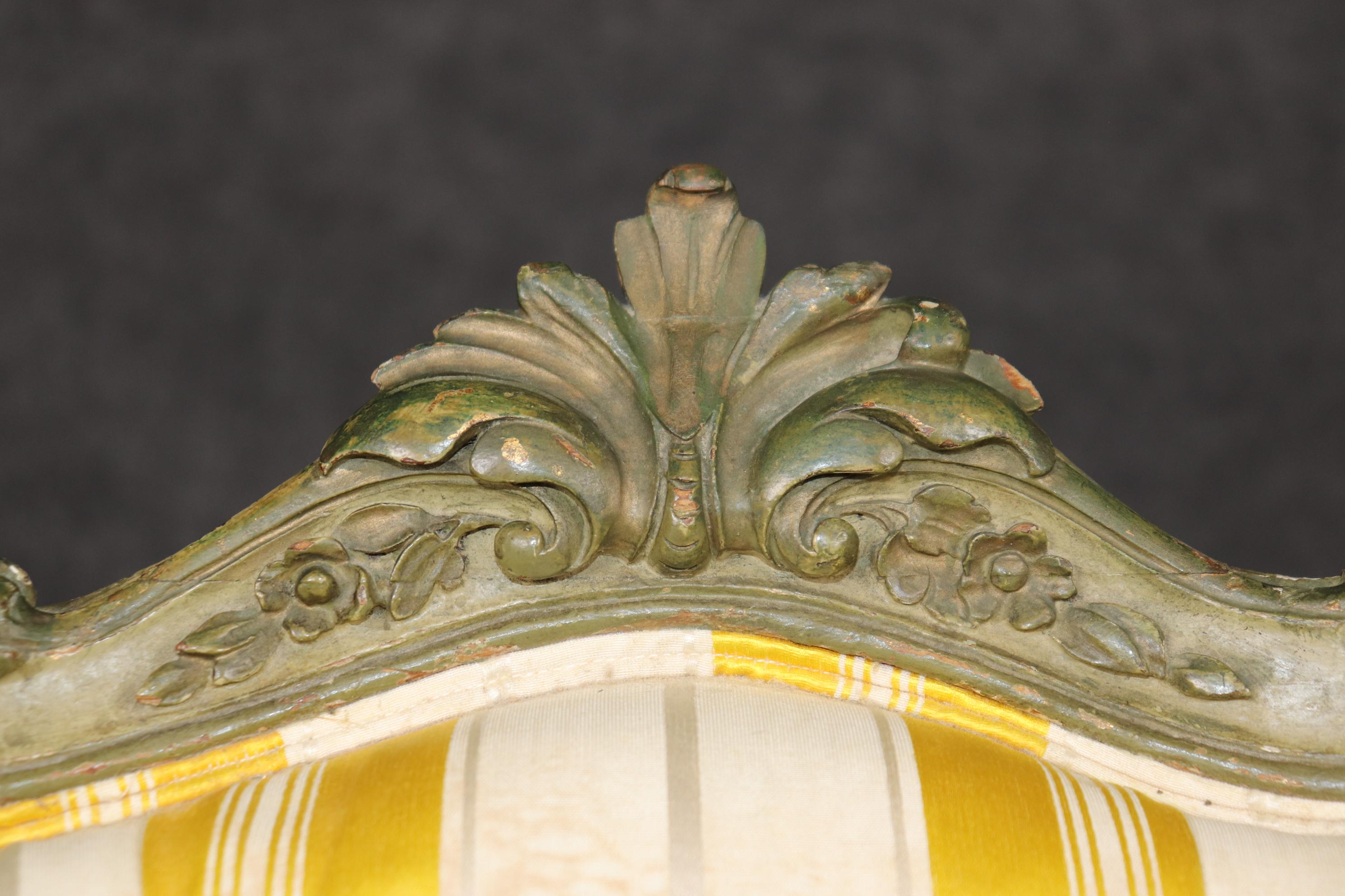 Antique 19th Century French Louis XV Style Paint Decorated Side Chair For Sale 7