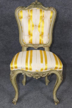 Antique 19th Century French Louis XV Style Paint Decorated Side Chair