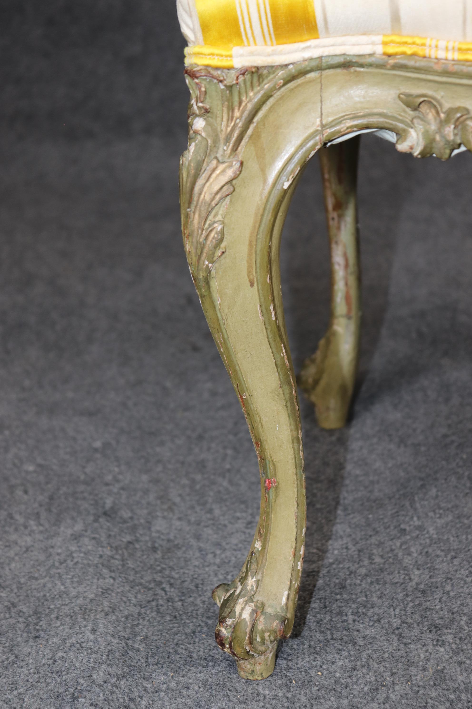 Antique 19th Century French Louis XV Style Paint Decorated Side Chair For Sale 3