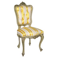 Antique 19th Century French Louis XV Style Paint Decorated Side Chair