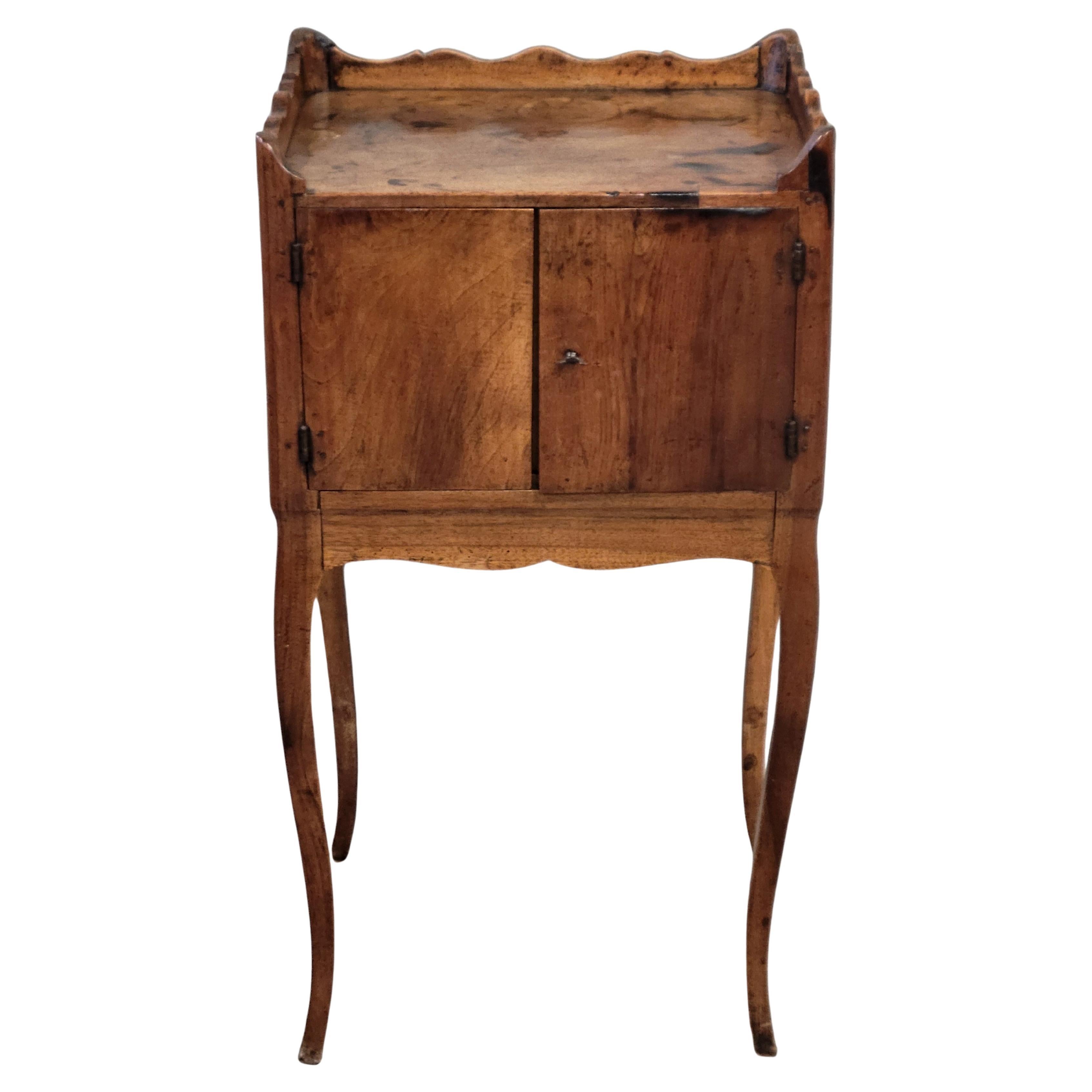 Antique 19th Century French Louis XV Style Walnut Cherry Chevet Nightstand