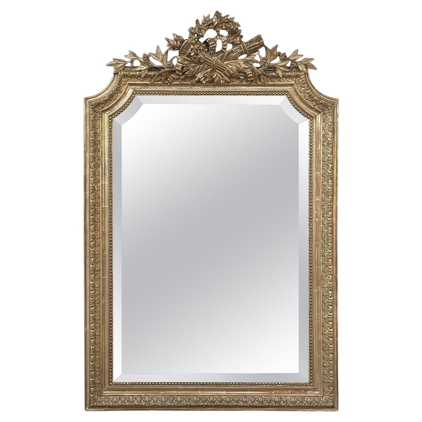 Antique Mirror doré Louis XVI français du 19ème siècle