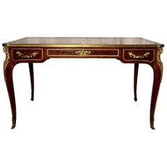 Antique 19th Century French Louis XVI Mahagoni & Gold Bronze "Bureau Plat" Desk.