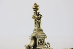 Antique 19th Century French Louis XVI Style Adjustable Bronze Fireplace Fender