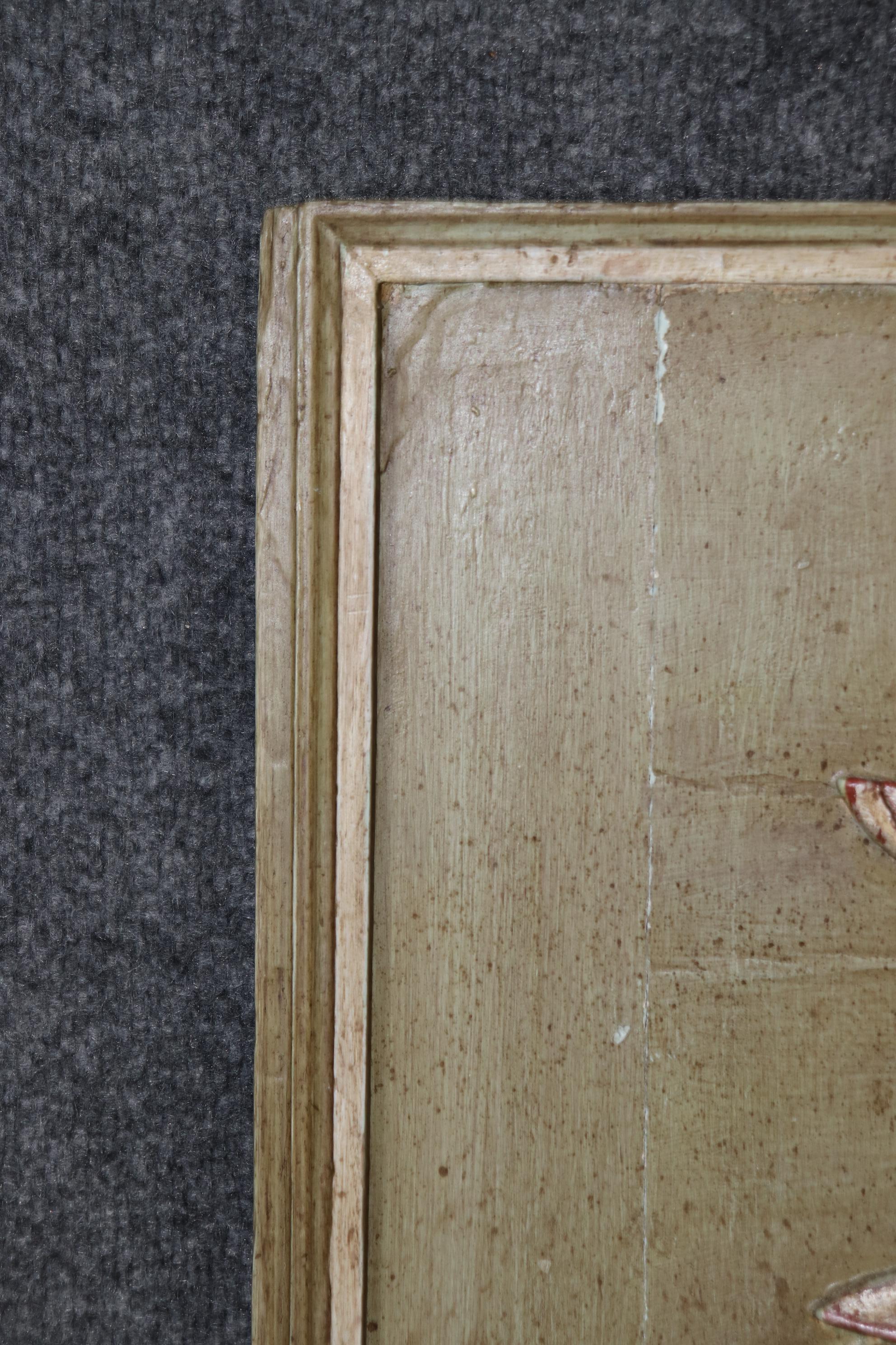 Miroir Antique miroir français du 19ème siècle de style Louis XVI décoré de peinture vieillie en vente