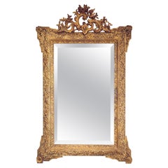 Antique 19th Century French Louis XVI Style Giltwood Mirror