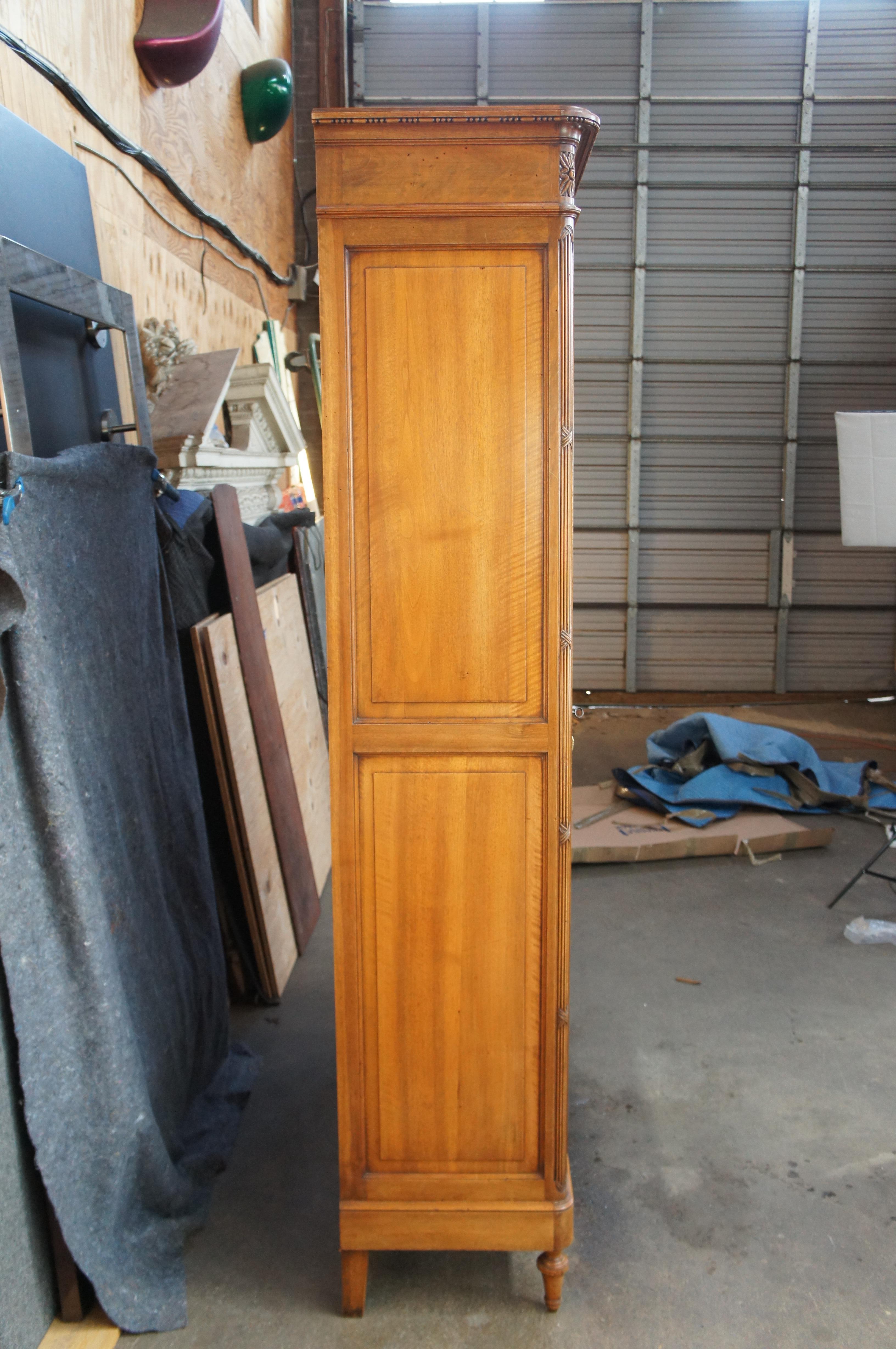 Antique 19th Century French Louis XVI Walnut Carved Armoire Wardrobe Linen Press 6
