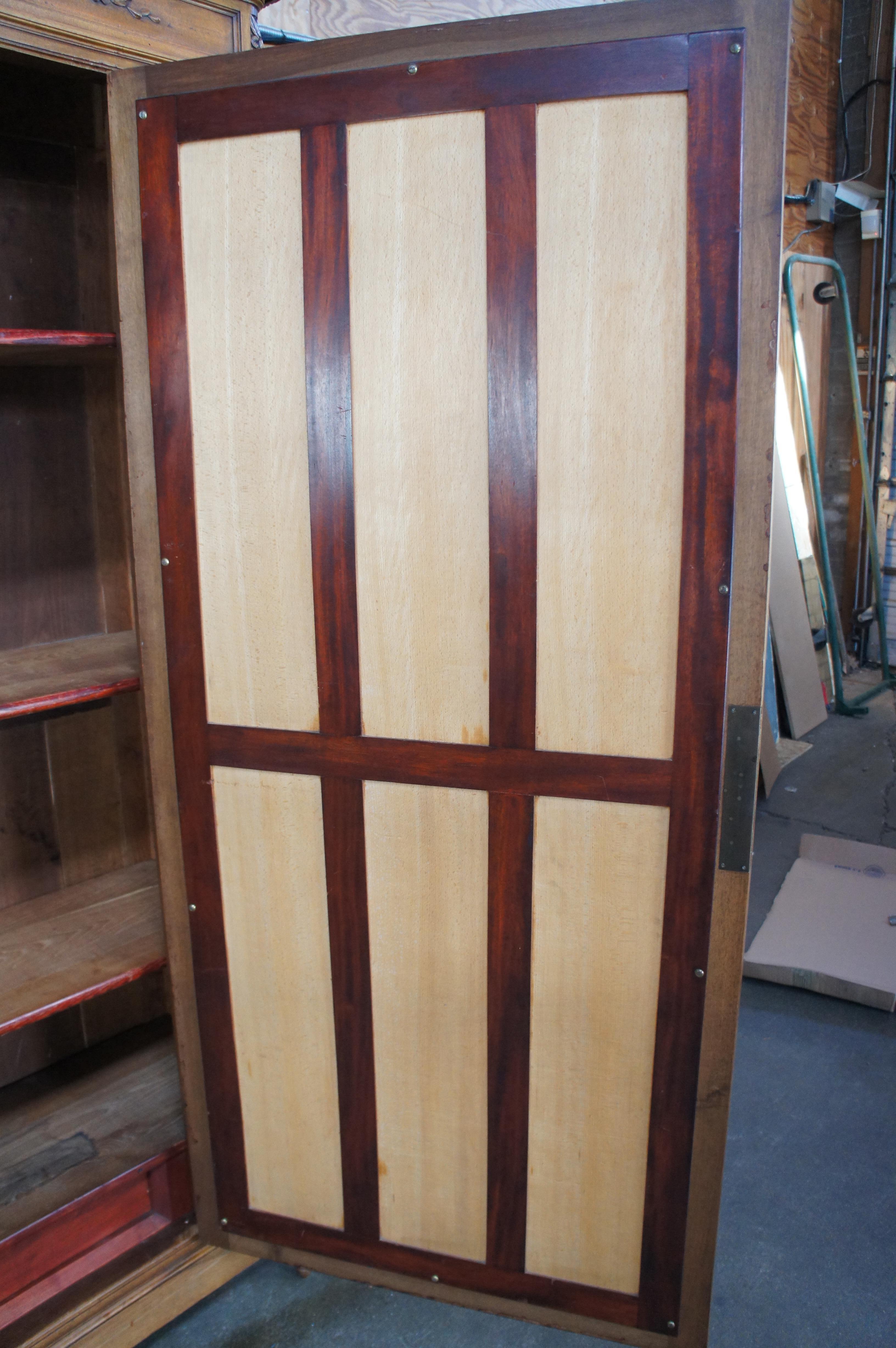 Antique 19th Century French Louis XVI Walnut Carved Armoire Wardrobe Linen Press 10