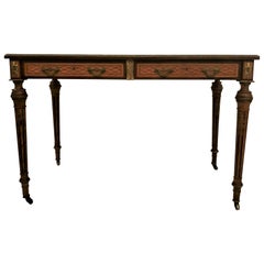 Antique 19th Century French Museum Quality Inlaid Writing Table with Bronze Trim