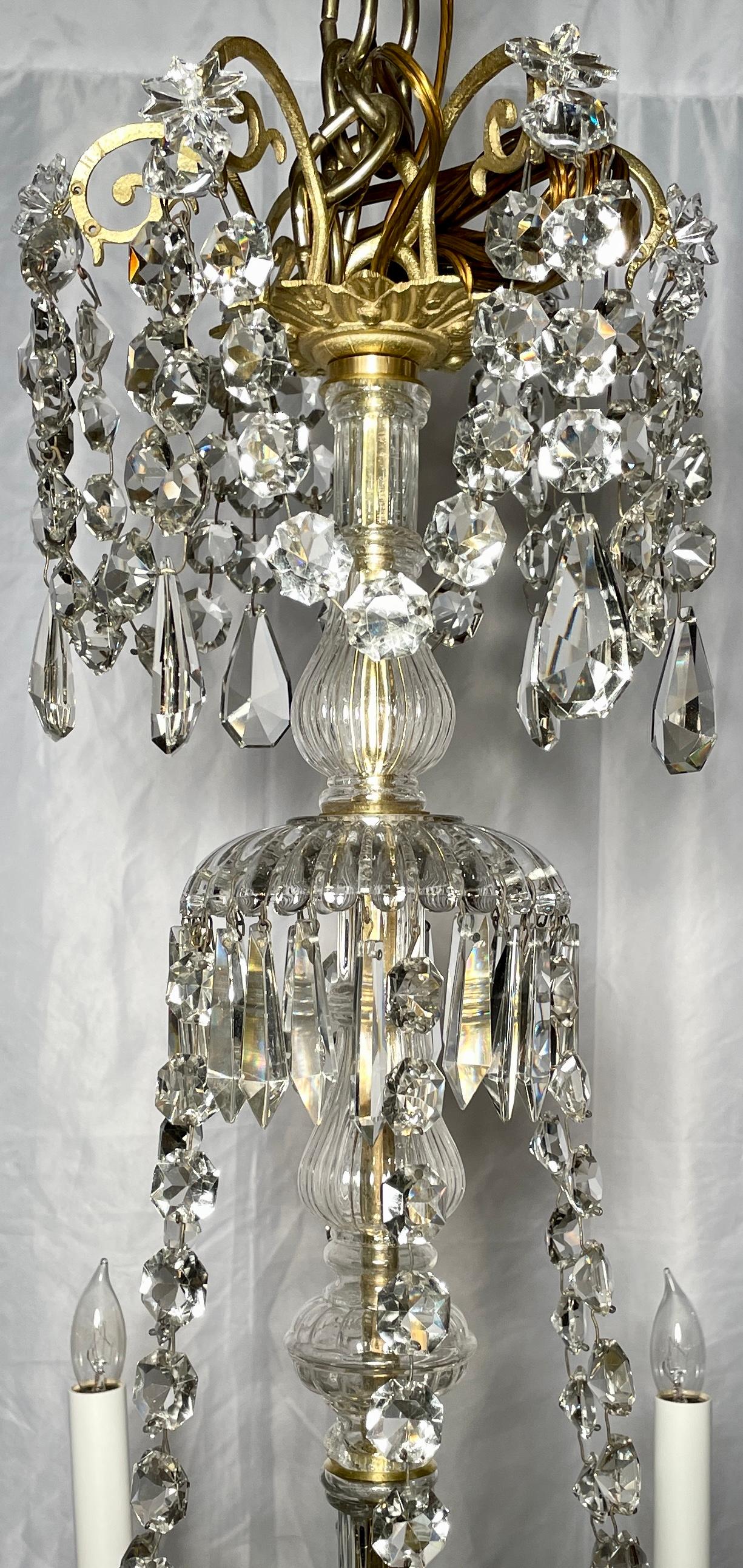 Antique 19th Century French Napoleon III Bronze D' Ore and Crystal Chandelier  In Good Condition For Sale In New Orleans, LA