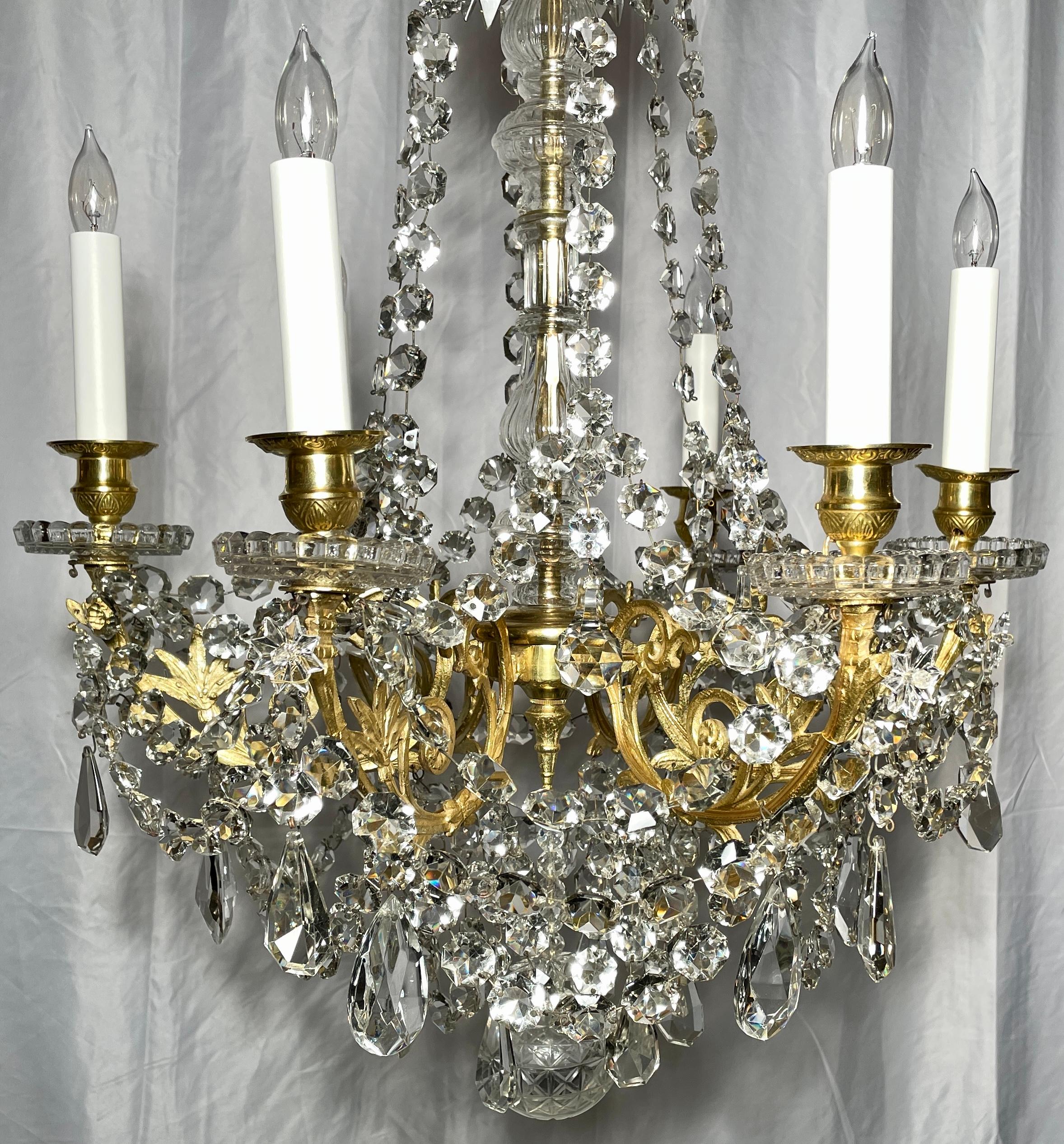 Antique 19th Century French Napoleon III Bronze D' Ore and Crystal Chandelier  For Sale 1