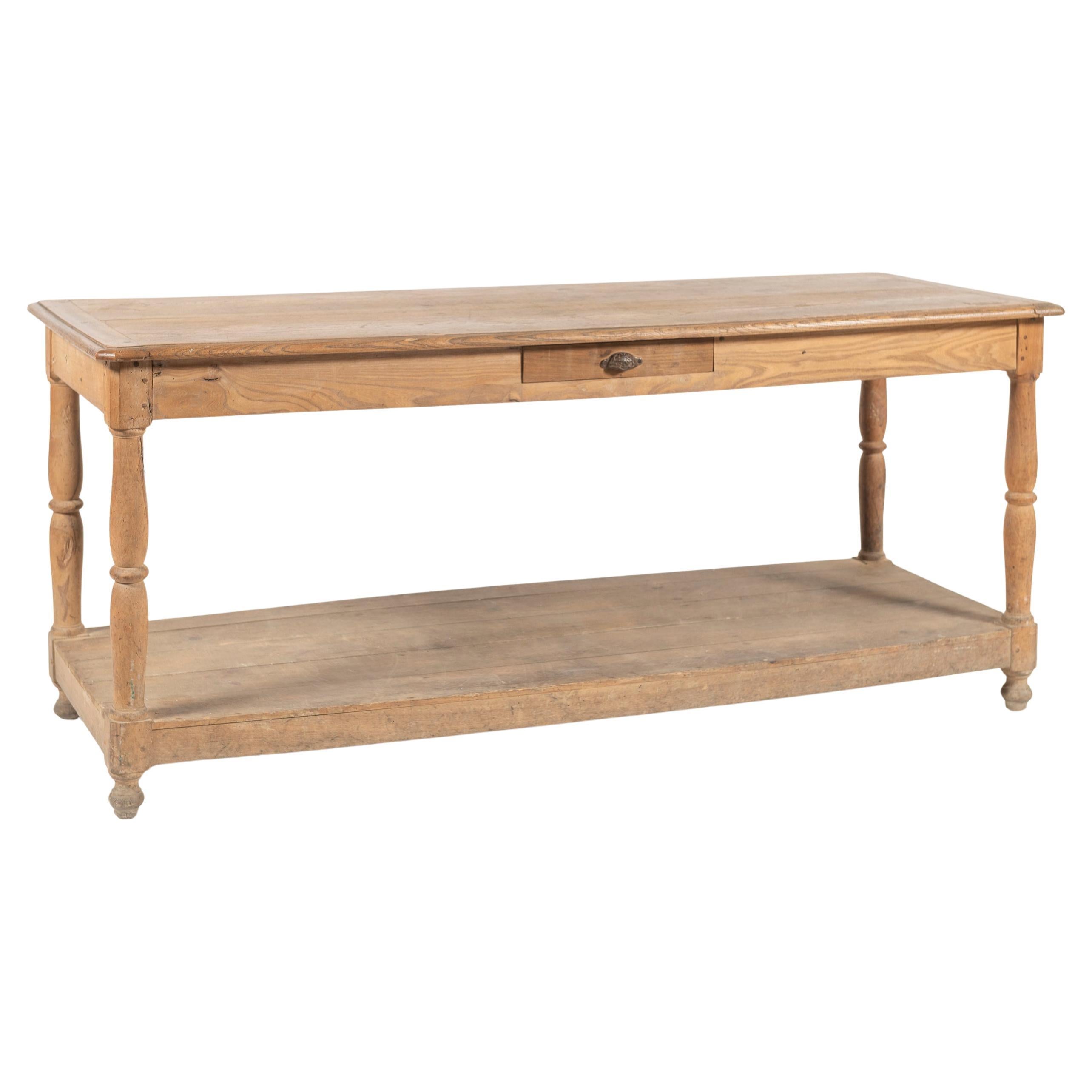 Ancienne table à drapiers en Oak français du 19ème siècle