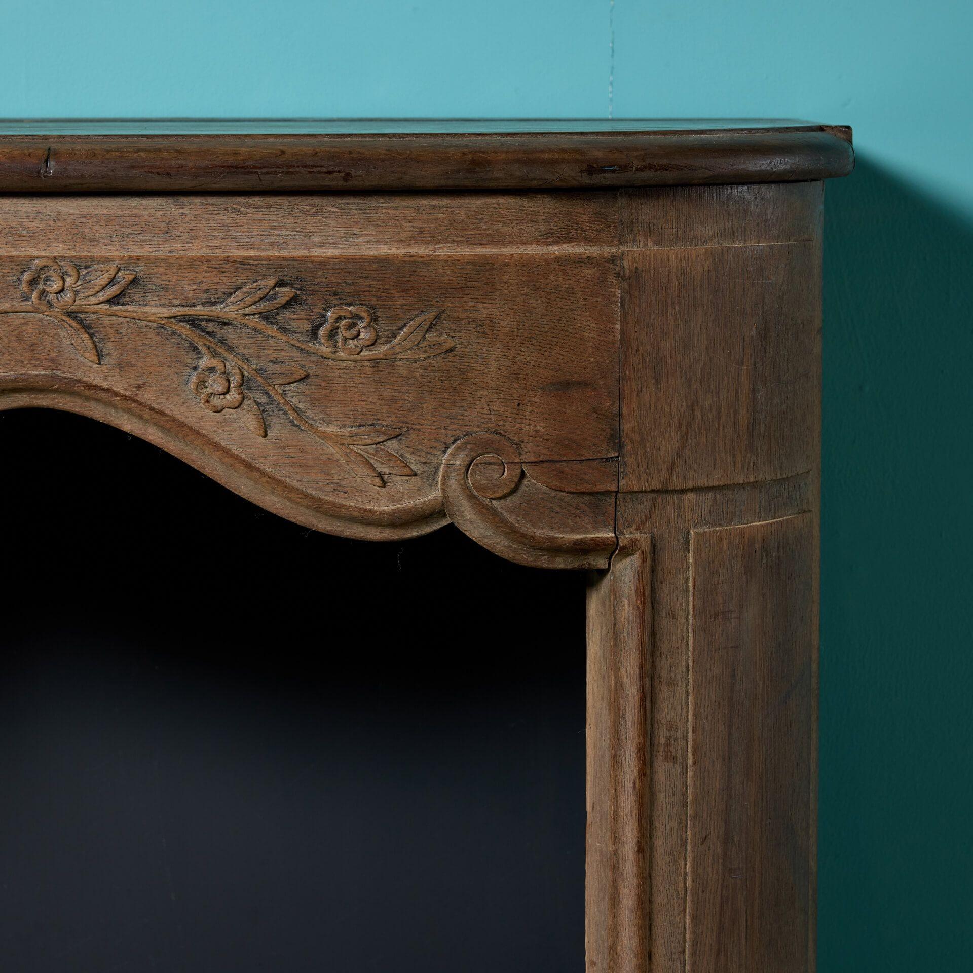 Louis Philippe Antique 19th Century French Oak Fireplace For Sale