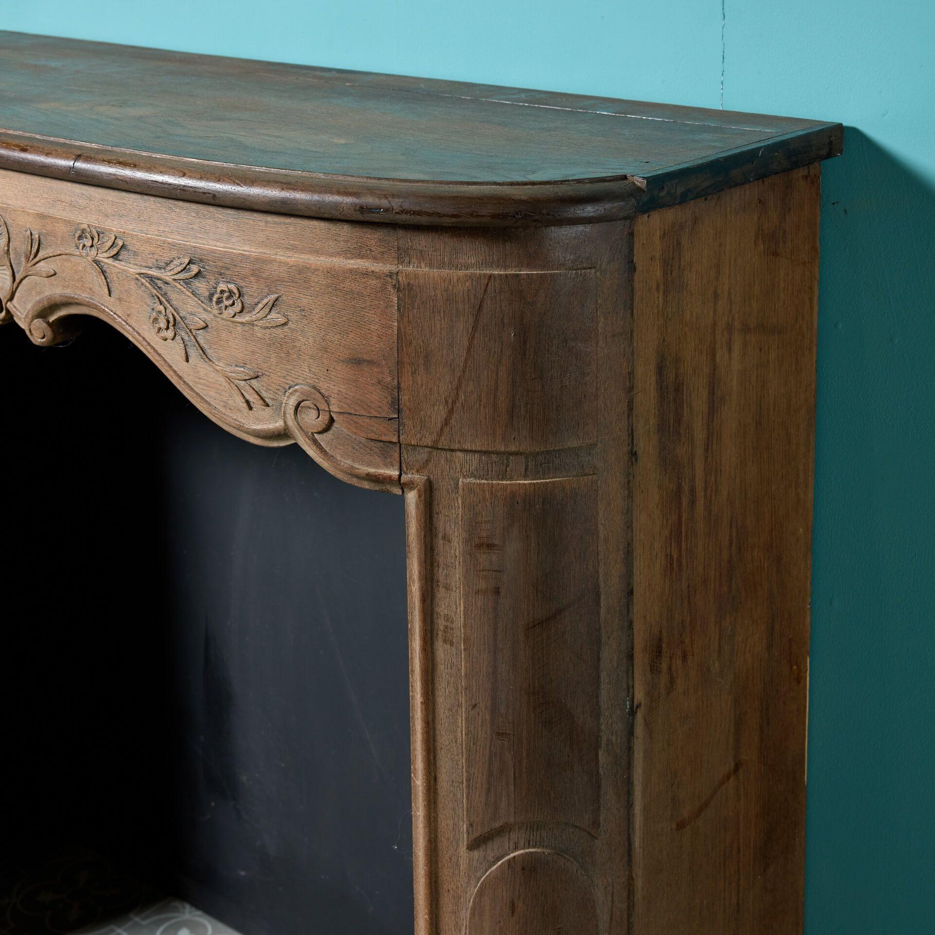 Antique 19th Century French Oak Fireplace For Sale 2