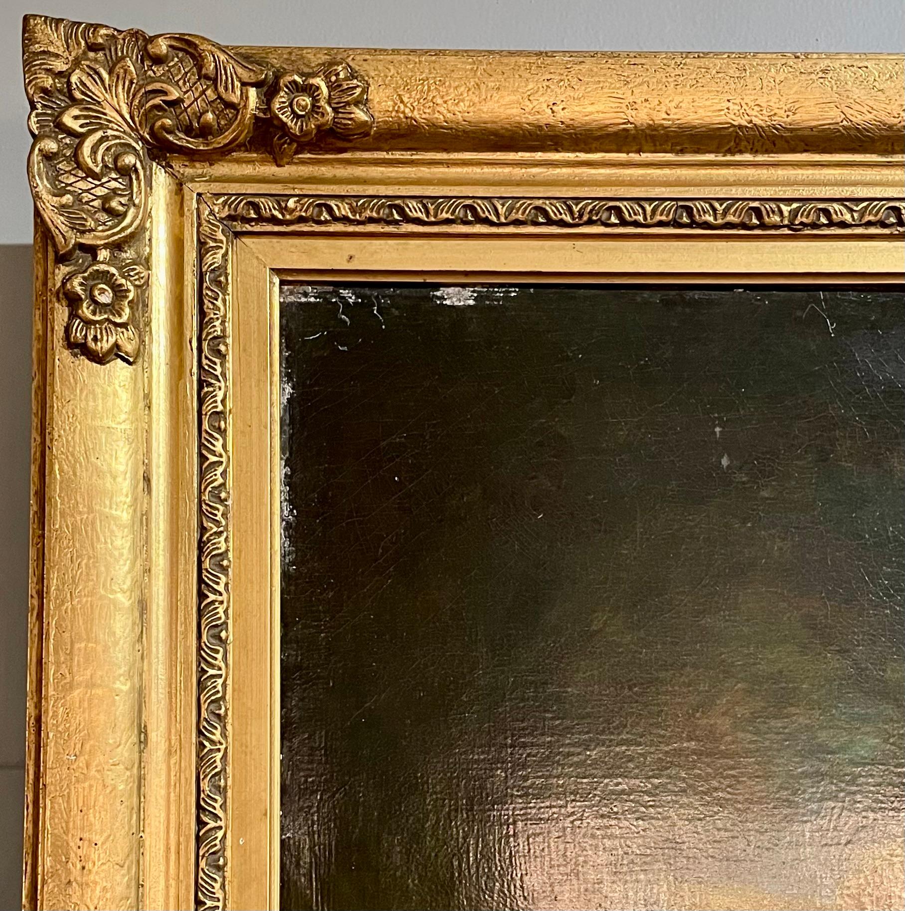 Grand Size Antique 19. Jahrhundert Französisch Öl auf Leinwand Gemälde von Venus & Amor von Antony Serres (Französisch, 1828-1898).