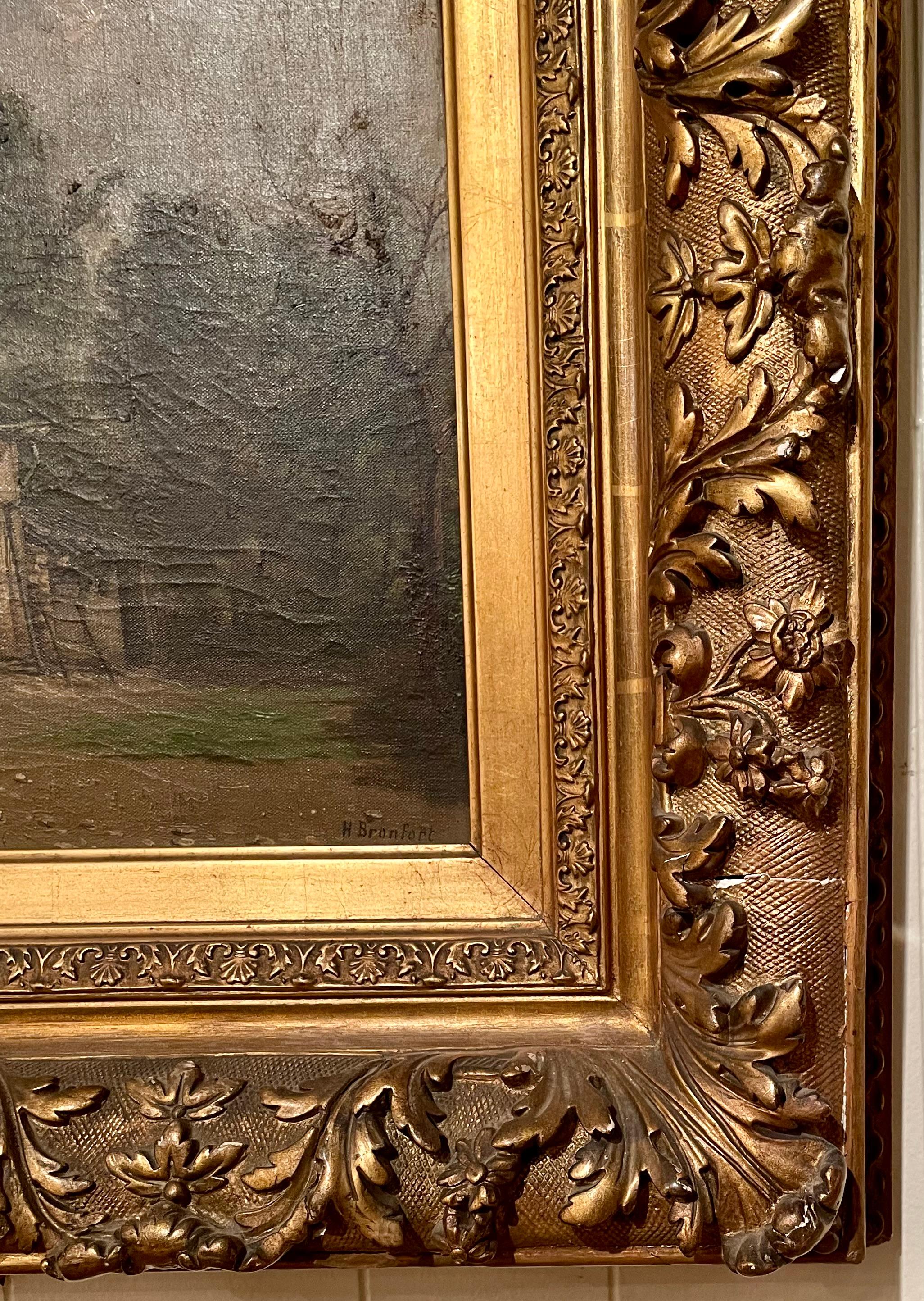 Antique 19th Century French Oil on Canvas Painting 