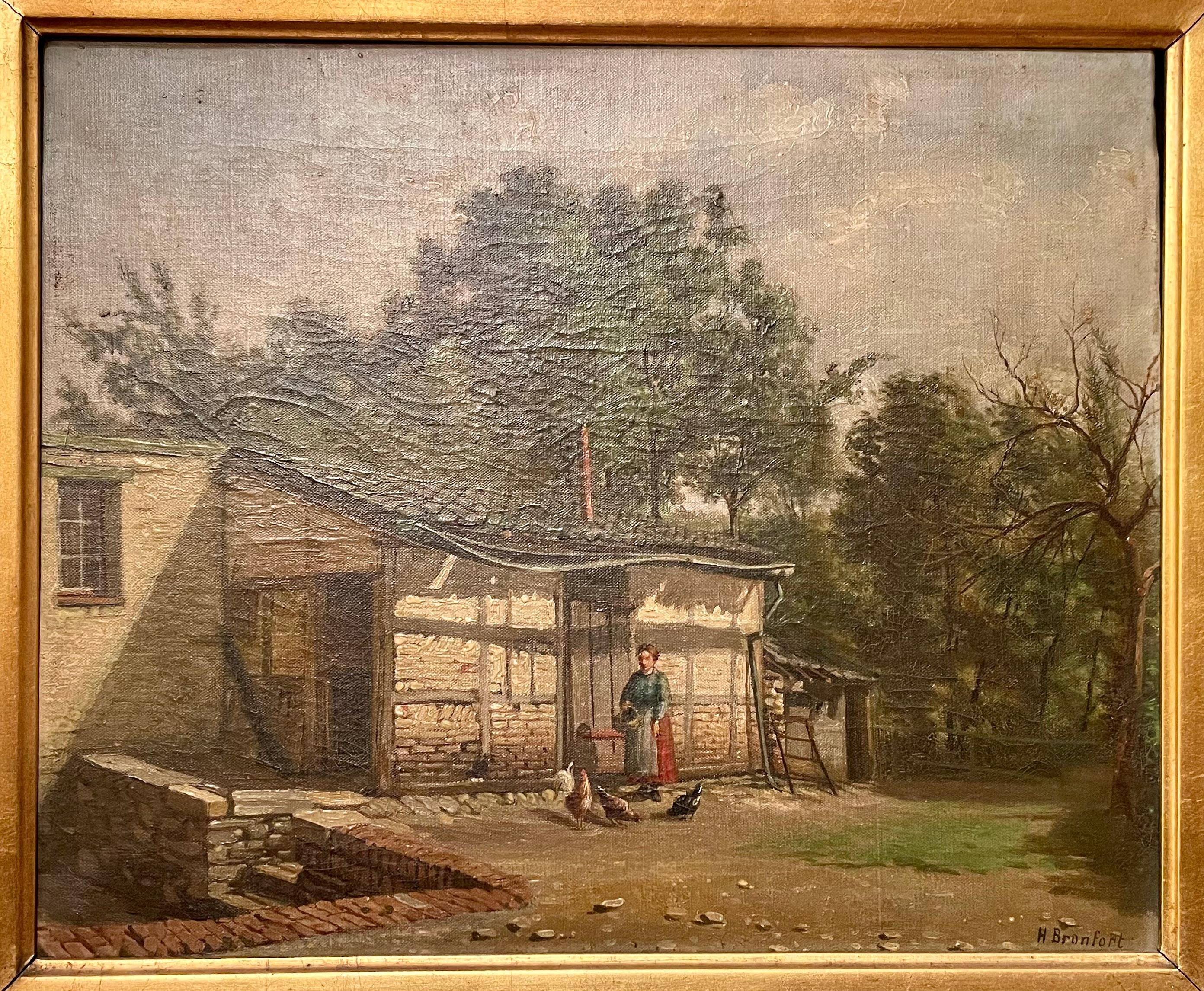 Antique 19th Century French Oil on Canvas Painting 