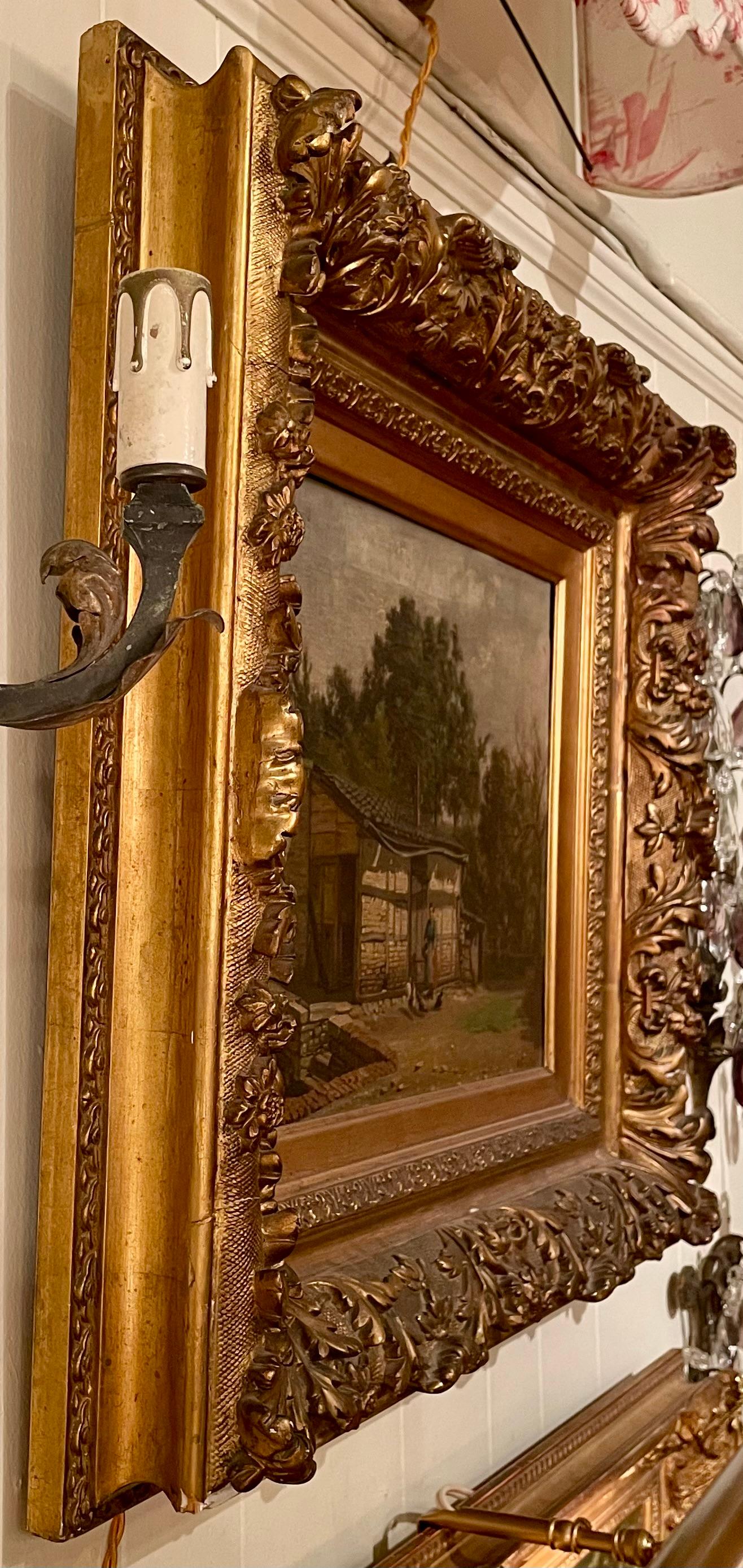 Antique 19th Century French Oil on Canvas Painting 