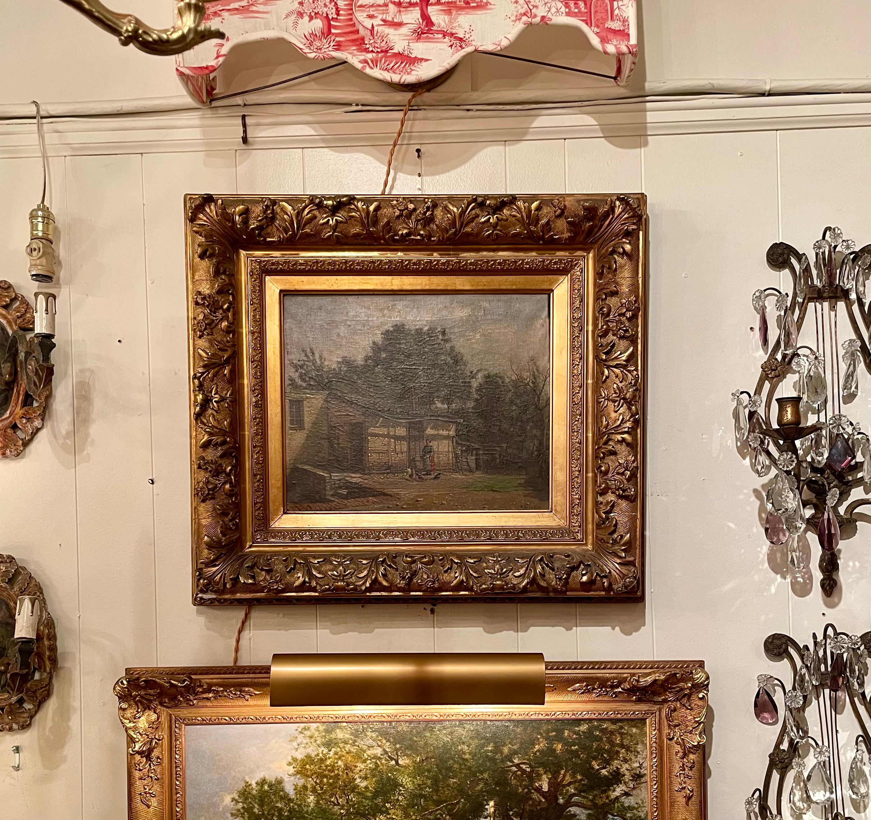 Antique 19th Century French Oil on Canvas Painting 