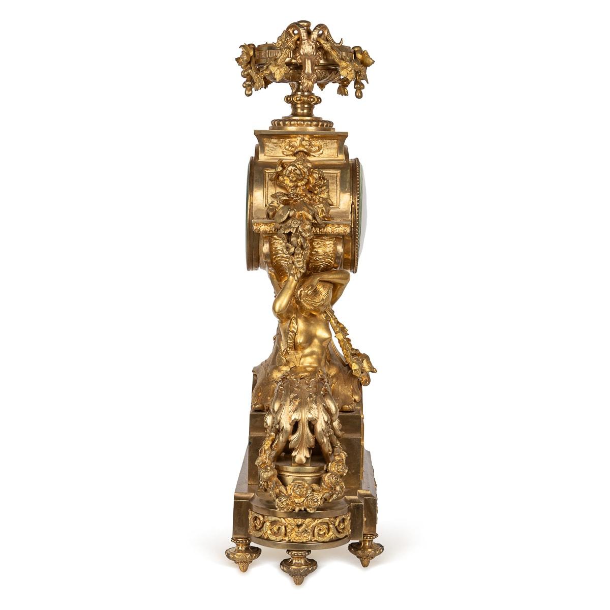 Antike französische Goldbronze-Bronze-Garnitur des 19. Jahrhunderts, G. J. Levy, Paris um 1870 im Zustand „Gut“ im Angebot in Royal Tunbridge Wells, Kent