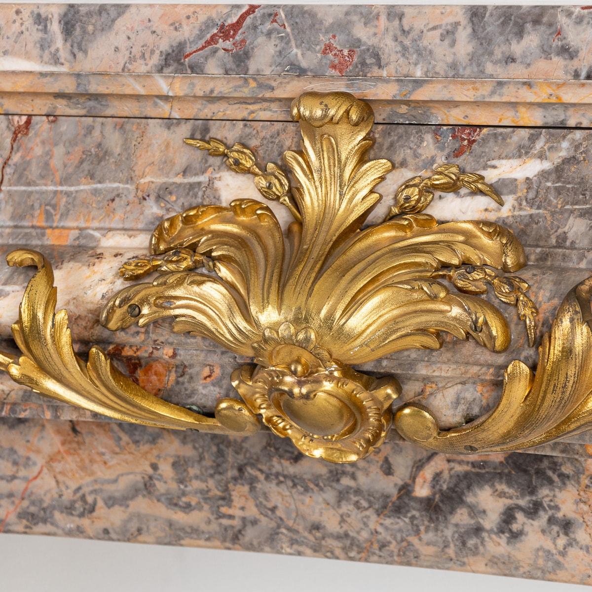 Antique 19th Century French Ormolu Mounted Caravaggio Marble Fireplace c.1880 For Sale 1