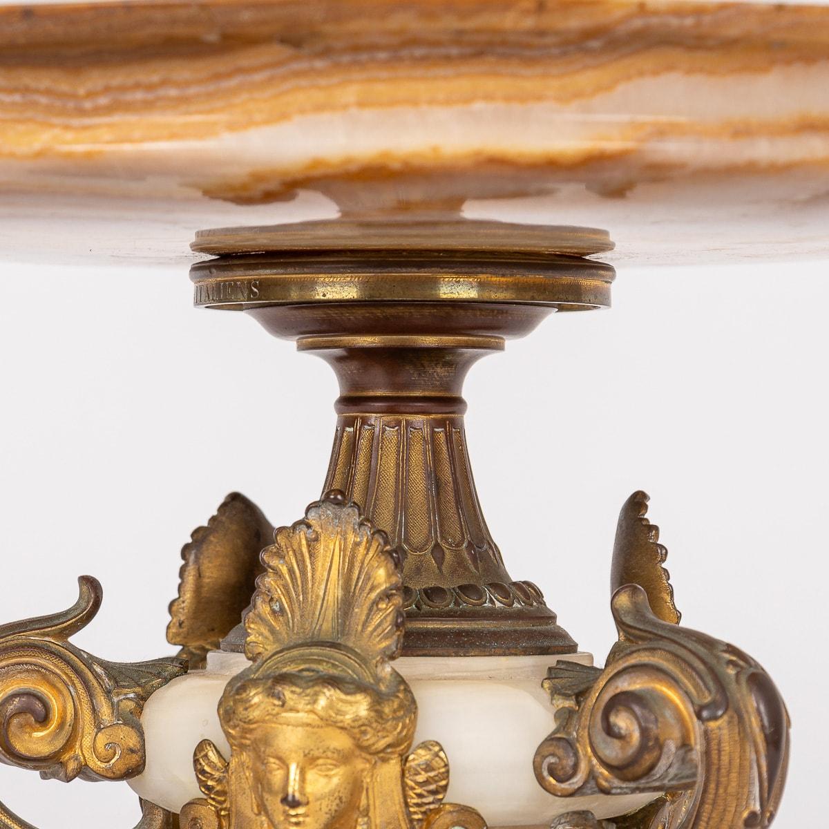 Antique 19th Century French Ormolu Mounted Onyx Tazza, Eugène Cornu c.1870 For Sale 5