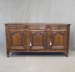 Antique 19th Century French Provincial Oak Buffet with Lined Interior