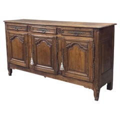 Antique 19th Century French Provincial Oak Buffet with Lined Interior