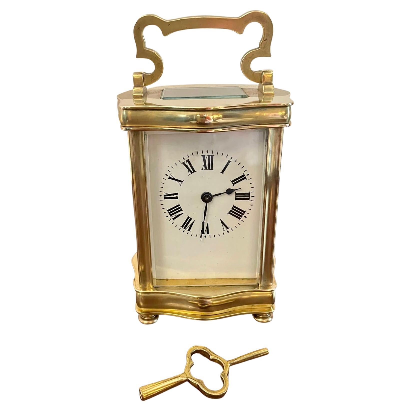 Antique French Brass Carriage Clock For Sale at 1stDibs
