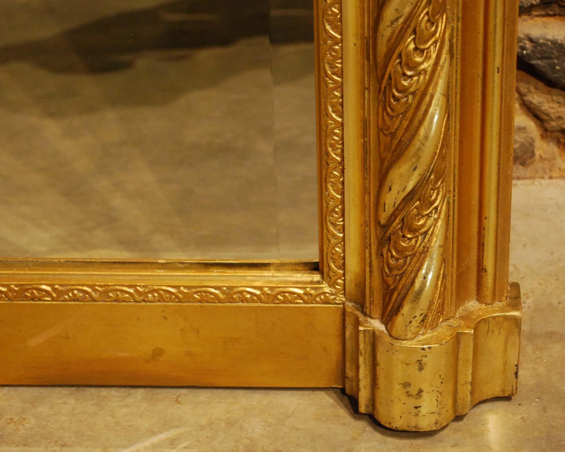 Antique 19th Century French Renaissance Rectangular Mirror with Cherubs 6