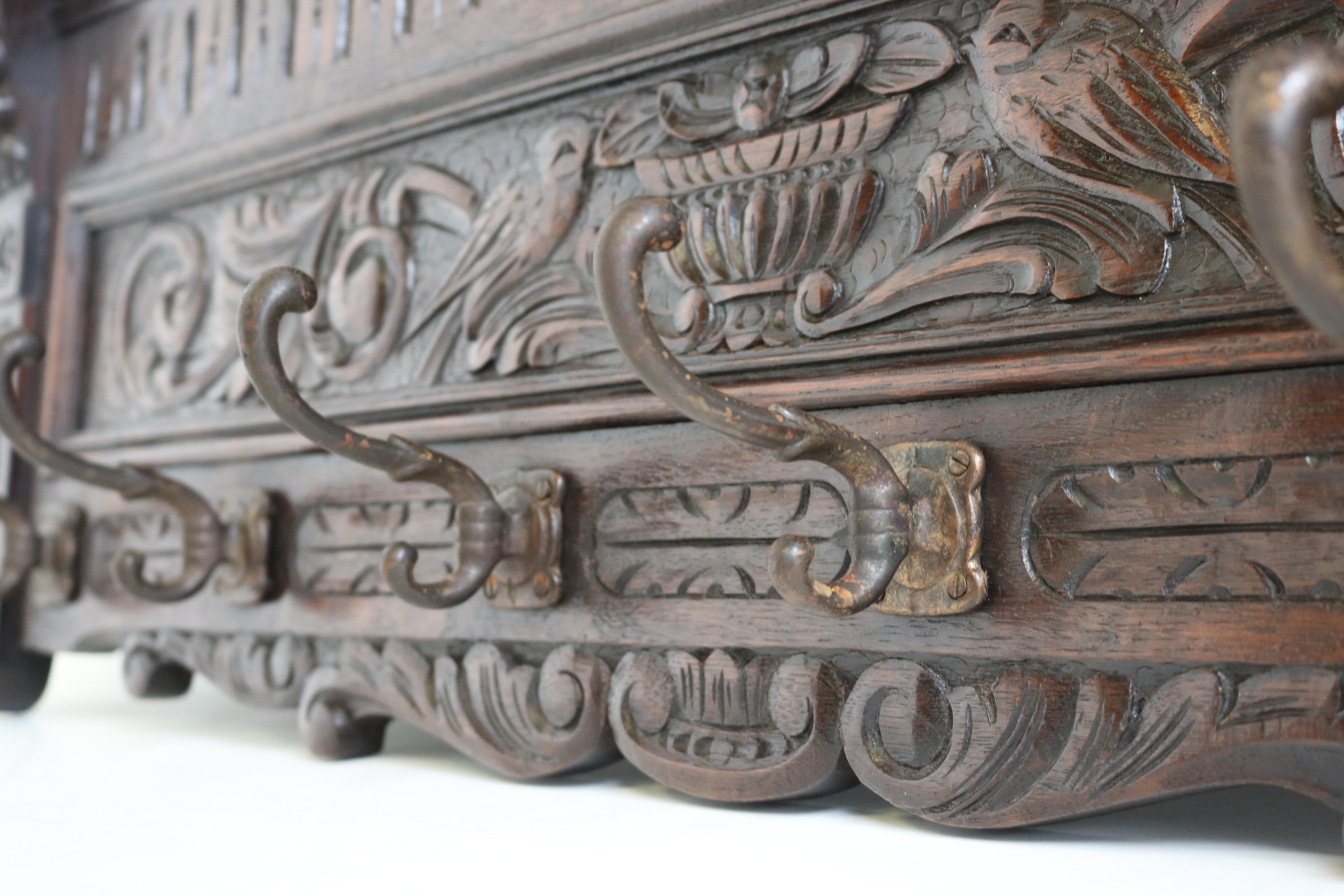 Antique 19th Century French Renaissance Revival Coat Rack Hallway Lion ...