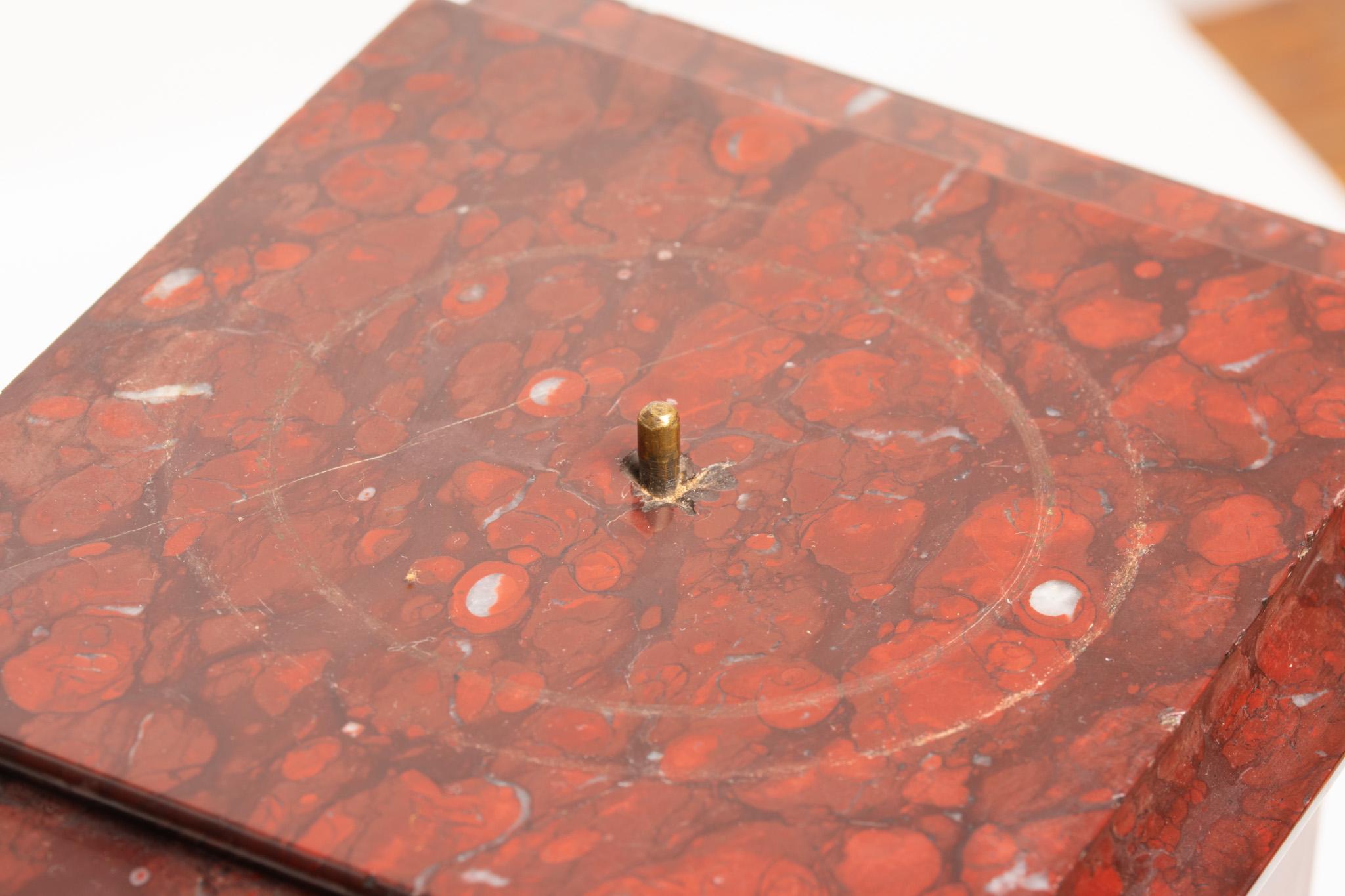 Antique 19th Century French Rouge Marble Mantle Clock by Japy Frères For Sale 5