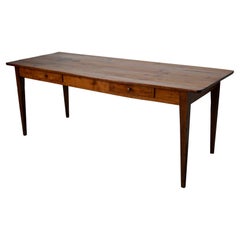 Antique 19th Century French Rustic Farmhouse Dining Table Cherry & Oak