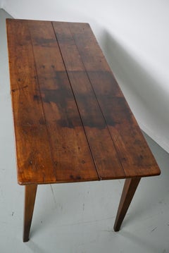 Antique 19th Century French Rustic Farmhouse Dining Table Fruitwood