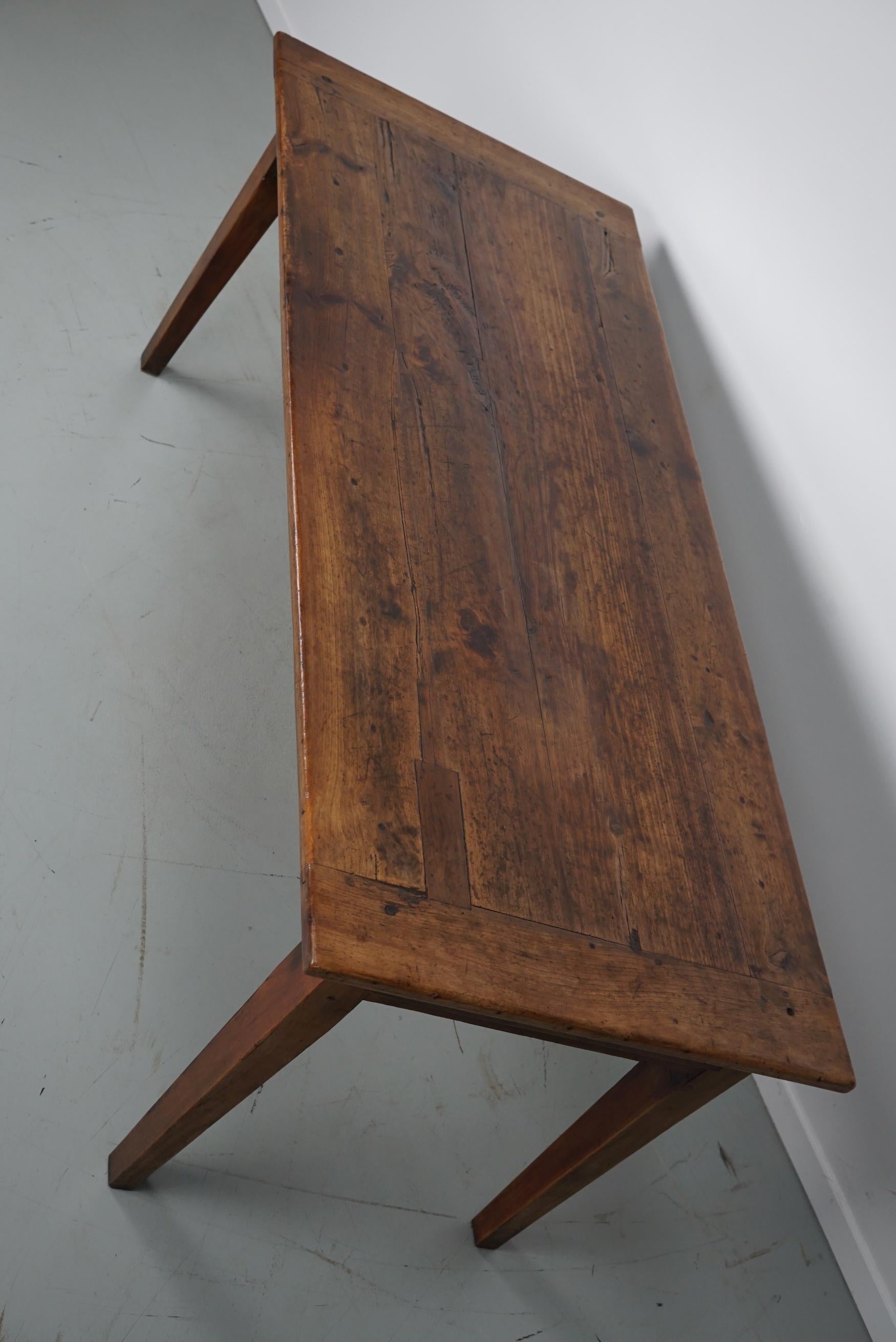 Antique 19th Century French Rustic Farmhouse Dining Table Fruitwood For ...