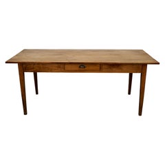 Antique 19th Century French Rustic Farmhouse Dining Table Fruitwood