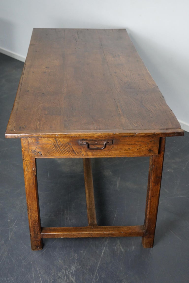 Antique 19th Century French Rustic Farmhouse Dining Table Oak and